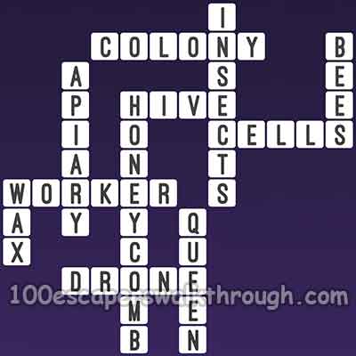 One Clue Crossword Beehive Answers 94% Game Answers for 100 Escapers