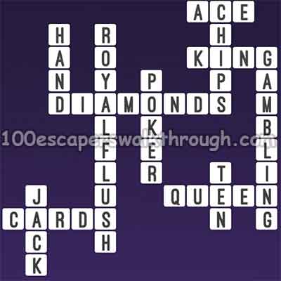 card game played at casinos crossword